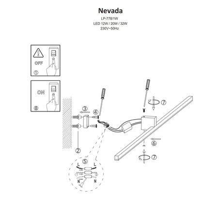 Kinkiet Nevada biały M IP44 LED