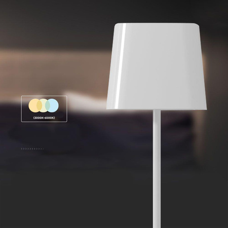 Lampka Biurkowa Nocna Solarna V-TAC 5W CCT LED 35cm Ładowanie USB-C Ściemnianie Biała 