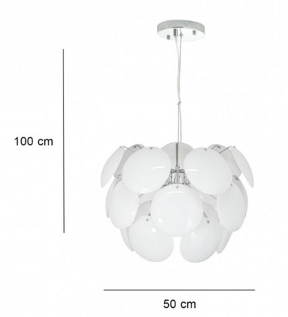 Lampa wisząca Clio 3xE27 Chrom i biały