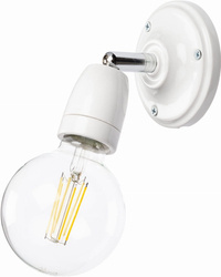 Kinkiet ceramiczny na żarówke E27 biały