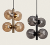 Lampa Wisząca z Metalu i Szkła bursztynowa  4xG9 Dayla