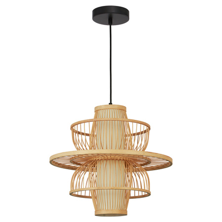Rattanowa lampa wisząca Astra naturalna 1xE27 Boho