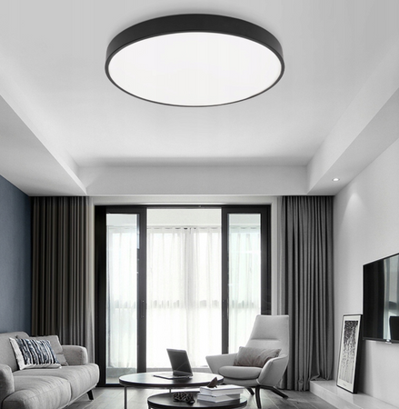 Plafon lampa natynkowa Led 48W czarna 4000K okrągła 60x60