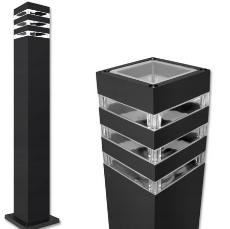 Lampa ogrodowa stojąca MALIBU 1xE27 czarny kwadrat 60cm