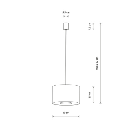 Lampa wisząca LAGO S szara tkanina 40cm Nowodvorski 11673