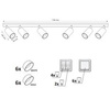 Lampa ścienno-sufitowa MARIBEL 6 GU10 biała + złote pierścienie