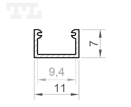 LED P4-2 Profil 3000 mm anod (nr kat 864203)