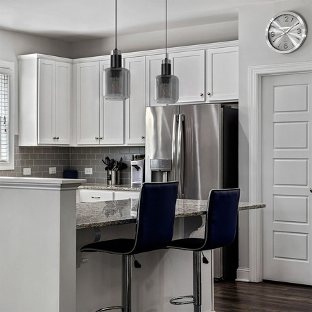 Podwójna lampa wisząca nad stół, grafitowe klosze K-5261 z serii DENIS