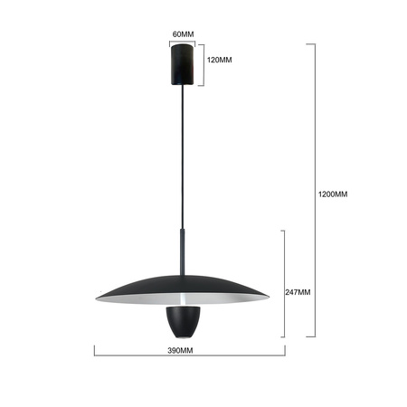 Light prestige Ufo wisząca M czarna LP-0408/1P M BK