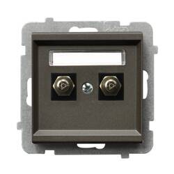 Gniazdo ekwipotencjalne podwójne Ospel Sonata Czekoladowy Metalik