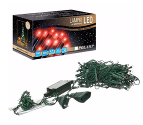 Lampki choinkowe LED wewnętrzne 100 LED 10mb IP20 czerwone