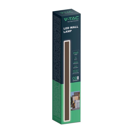 Oprawa Ścienna Elewacyjna kinkiet LED L 17W IP65 Brąz Corten 63cm VT-11117-C 4000K 2330lm