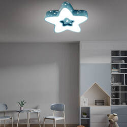 Lampa sufitowa LED dziecięca niebieska gwiazdka 36W Sterowana pilotem