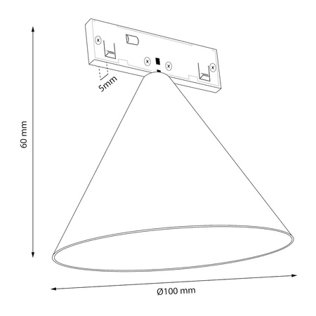 Magnetic track cone 5mm 7W 4000K