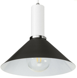 Lampa wisząca Loft metalowa KOBE czarno - biała 1xE27