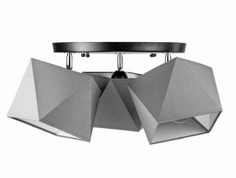Lampa sufitowa plafon potrójna z abażurem regulowana