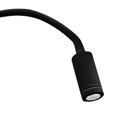 Lampka nocna Kinkiet LED Z USB BASE 8W+2W Black czarny