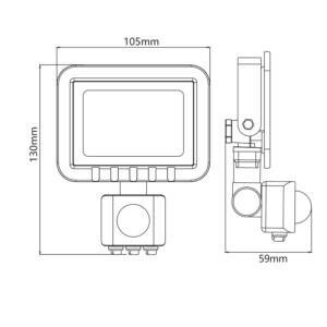 Naświetlacz LED SMD 10W czujnik PIR 6500K 120° IP65 czarny