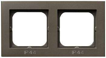 Ramka podwójna do łączników IP-44 Sonata Ospel Czekoladowy Metalik