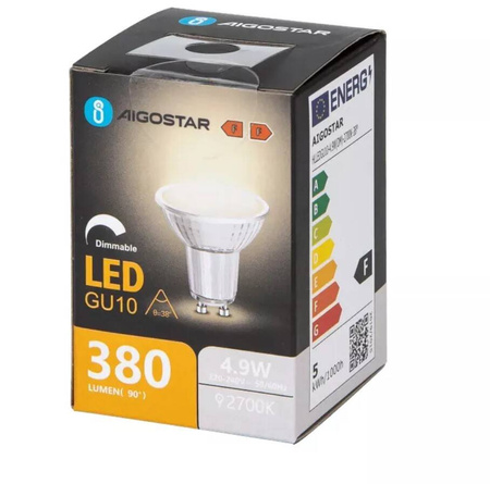 Żarówka LED GU10 4.9W 2700K ściemnialna z wąskim kątem świecenia