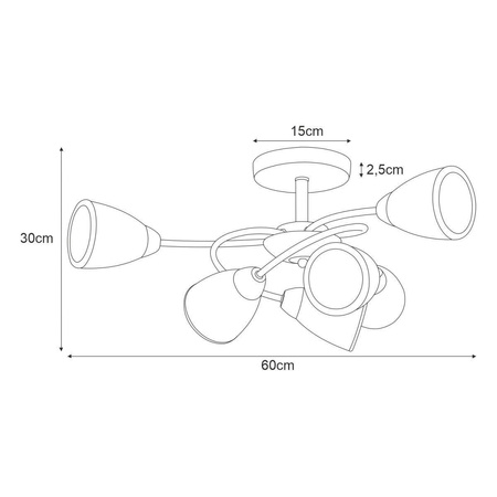 Lampa sufitowa K-JSL-6059/6 AB z serii PLATO