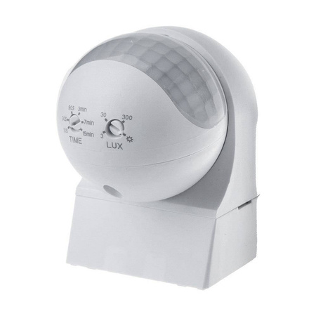 Czujnik Ruchu Ścienny 180st Ruchoma Gł&#243;wka Biały V-TAC VT-8028