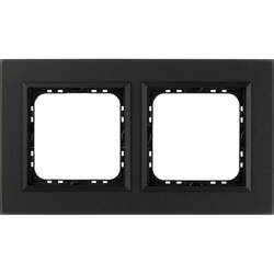 Ramka podwójna Sonata Ospel Czarne Szkło Szron IP20