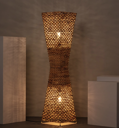 Lampa podłogowa BIJE z włókien naturalnych BOHO