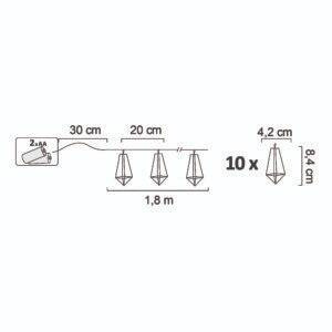 Girlanda dekoracyjna Led ALBORG 10 na baterie 2xAA 