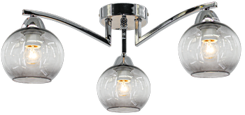 Lampa sufitowa Genewa 3xE27 chrom i szkło