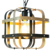 Lampa wisząca KLATKA-1 czarno-złota E27