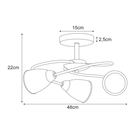 Lampa sufitowa K-JSL-6059/3 CHR z serii PLATO II