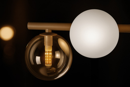 Lampa wisząca kule mleczne bursztynowe 9xG9 K-5848 z seri LEMO