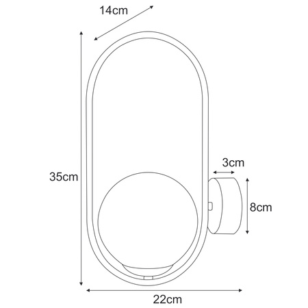 Estetyczny kinkiet ścienny z miodowym kloszem K-5398 z serii SVEN