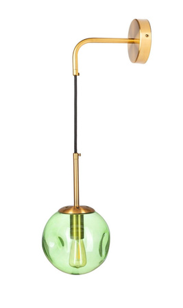 Kinkiet metalowy szklana kula LAVA GREEN