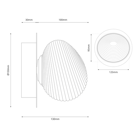 Kinkiet / lampa sufitowa BOLLA SMOKED 3W LED
