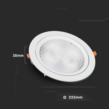Oprawa V-TAC LED Downlight SAMSUNG CHIP 30W Ruchoma VT-2-30 4000K 2970lm 5 Lat Gwarancji