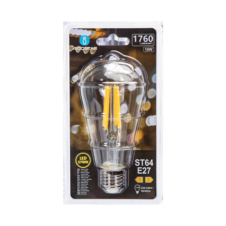 Żarówka LED Filament Przezroczysta ST64 E27 16W ciepła
