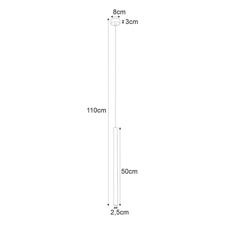 Minimalistyczna lampa wisząca w kształcie tuby K-4860 z serii GELATO