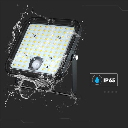 Projektor LED Solarny V-TAC 30W IP65, Pilot Timer, LiFePo 6.4V 6000mA Czarny VT-432 6400K 4800lm 3 Lata Gwarancji