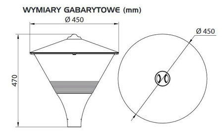 Oprawa Parkowa lampa LED IP65 60W neutralna 4000K czarna 150°