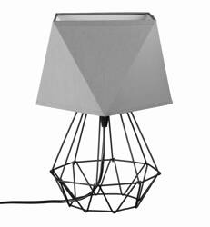 Lampka nocna Diament LOFT  BLACK  abażur szary