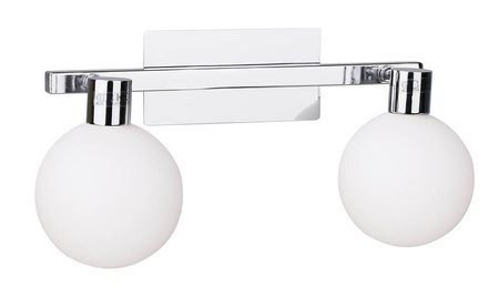 Kinkiet chrom/biały lampa ścienna 2 Maldus 22-01443