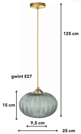 Lampa wisząca szklana złota szałwiowa BOTANICA