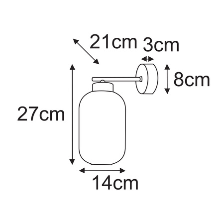 Kinkiet ścienny do salonu z ryflowanym kloszem K-5737 z serii VILAR