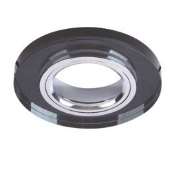 Oczko sufitowe szklane okrągłe czarne Vidi chrom