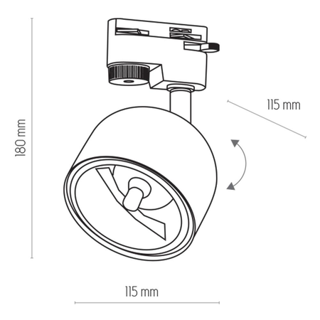 Reflektor szynowy AR111 GU10 czarno złoty 1 fazowy Track Light