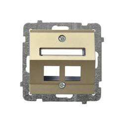 Obudowa gniazda podwójnego typu Keystone skośna Ospel Sonata Szampański Złoty