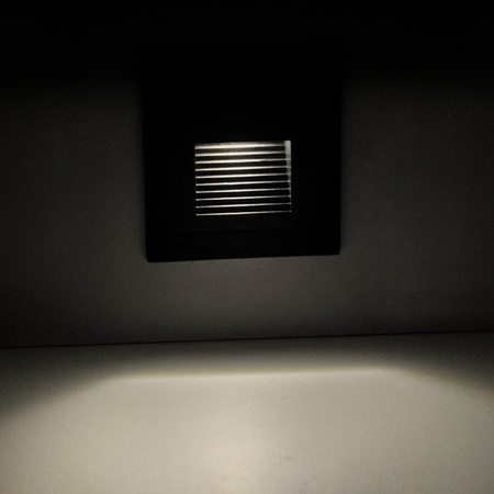 Oprawa schodowa podtynkowa LED 3W IP44 4000K kwadratowa szara
