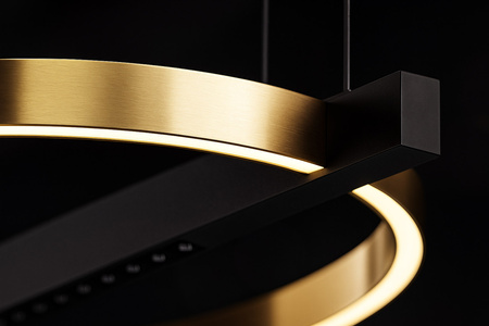 Stylowa lampa wisząca LED, złoty okrąg 40 cm K-8232 z serii METIS